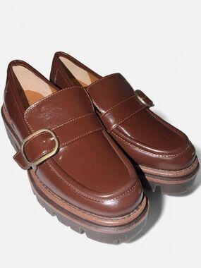 NWOT Korks Vara Platform Loafer in brown leather, size 8